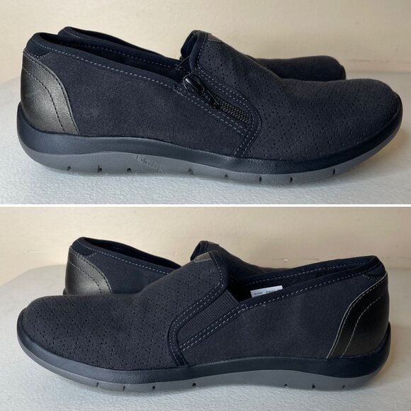 Aravon Wembly Side Zip Faux Suede Shoes Size 8.5 Narrow - Picture 3 of 16